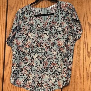 Maurices Floral Blouse - Blue and Black
